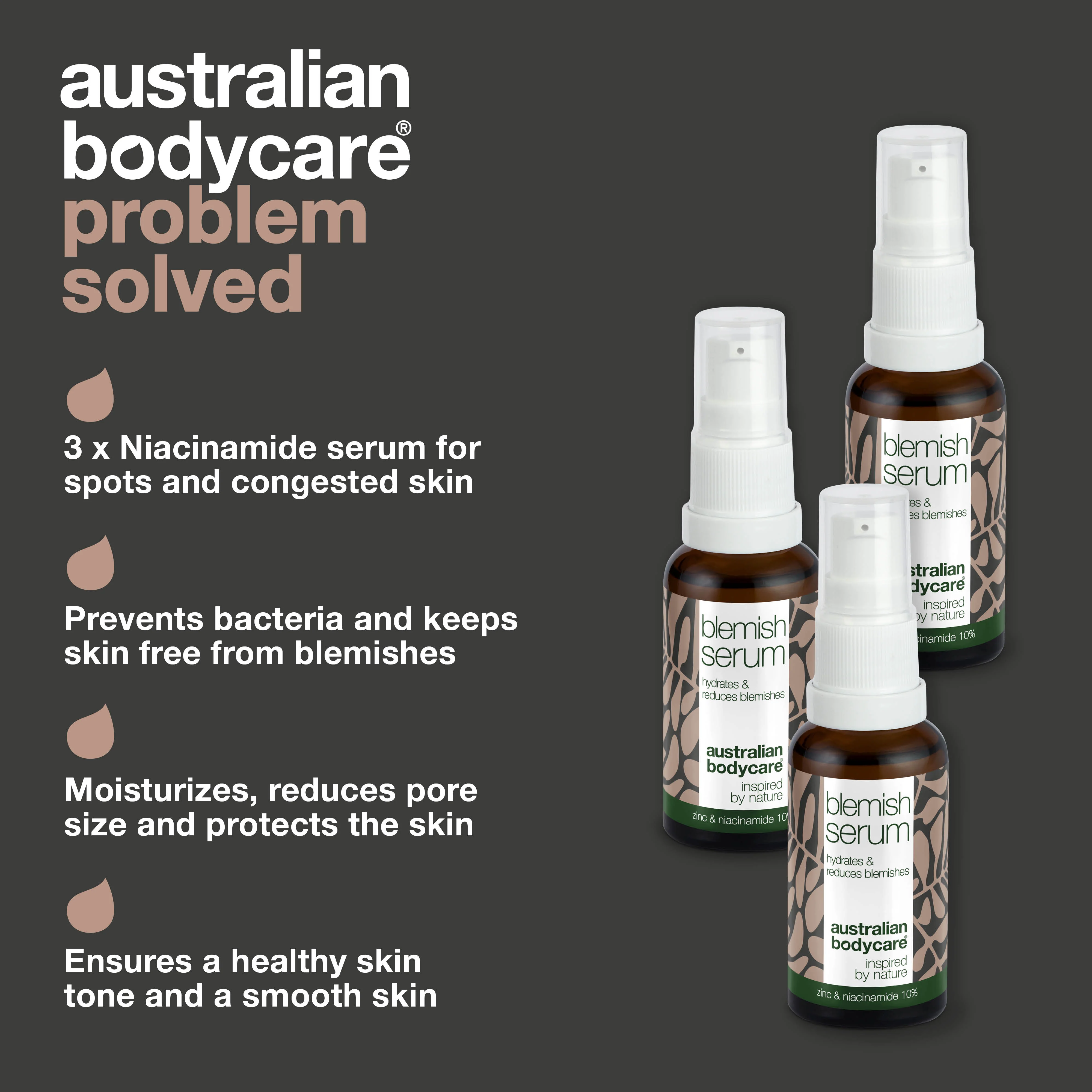 3x Niacinamide serum for pimples and blackheads — with Niacinamide 10%, Zink 1% and Tea Tree Oil for oily skin with blemishes. - Image 3