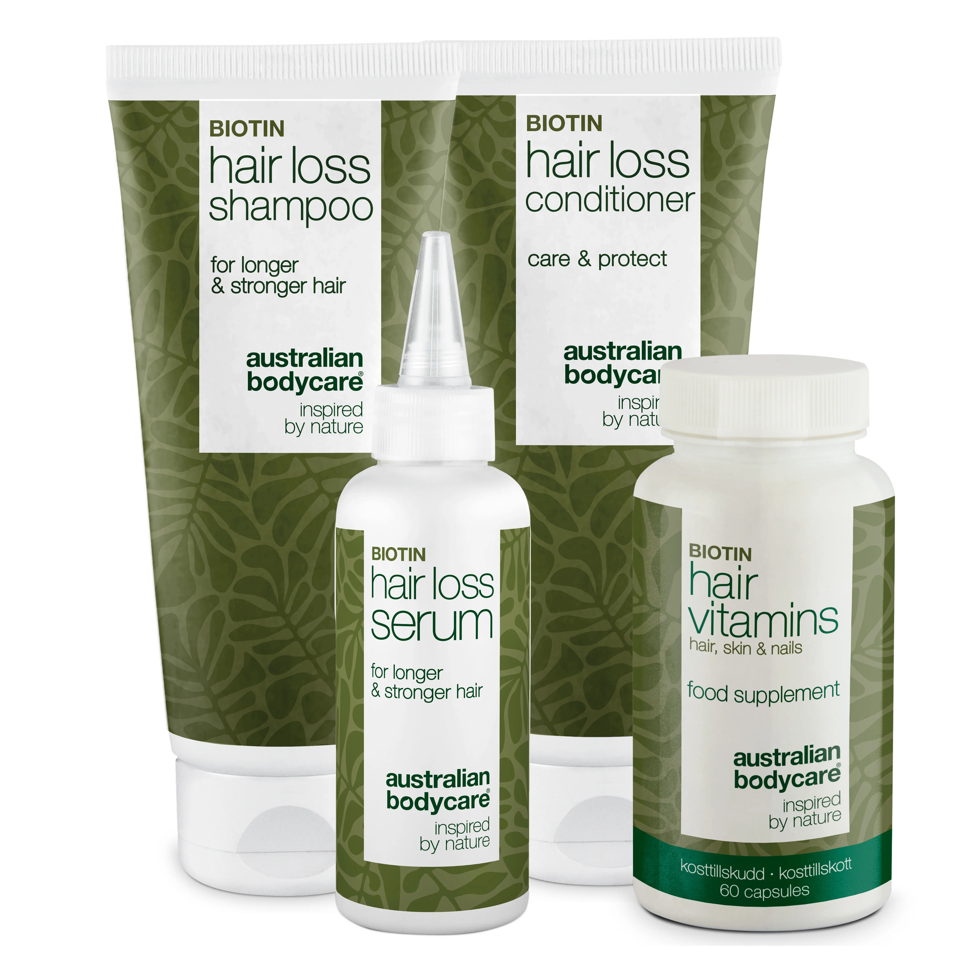 4 products for hair loss and thinning hair — Hair loss products with Biotin, Tea Tree Oil and Capilia Longa