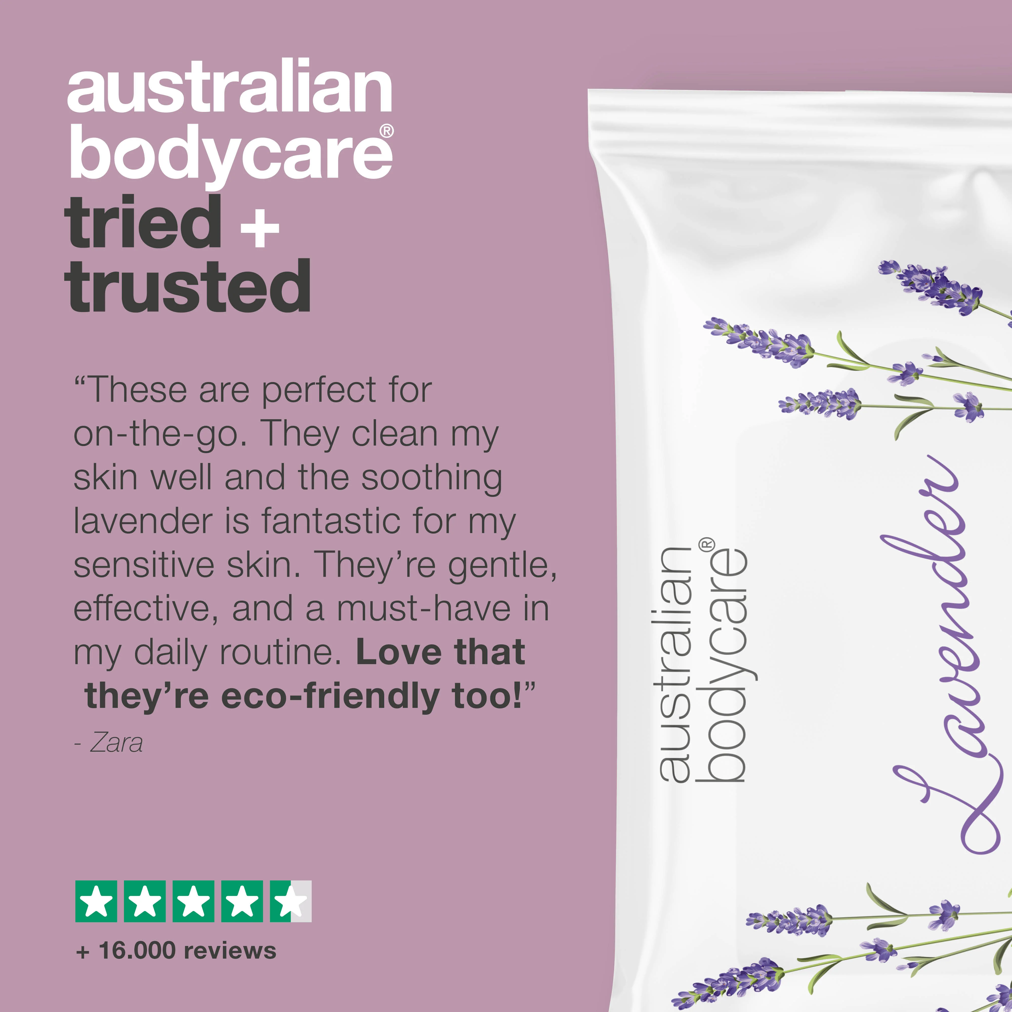 Wet wipes with Lavender & Tea Tree Oil — Biodegradable wipes for cleansing and moisturising the face and body - Image 5