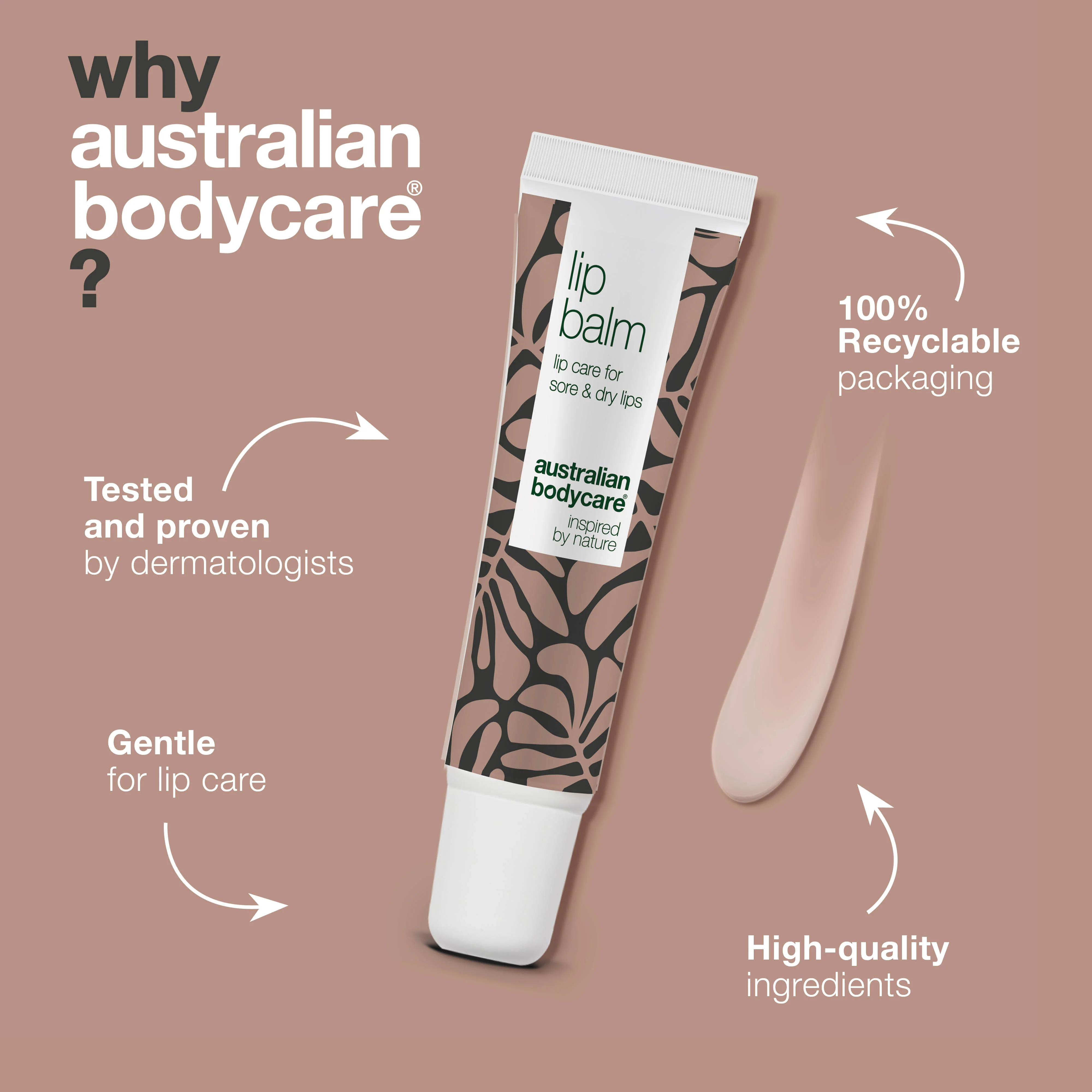 Lip balm for care of dry and chapped lips — Lip balm with Tea Tree Oil for dry lips & care of cold sores - Image 4