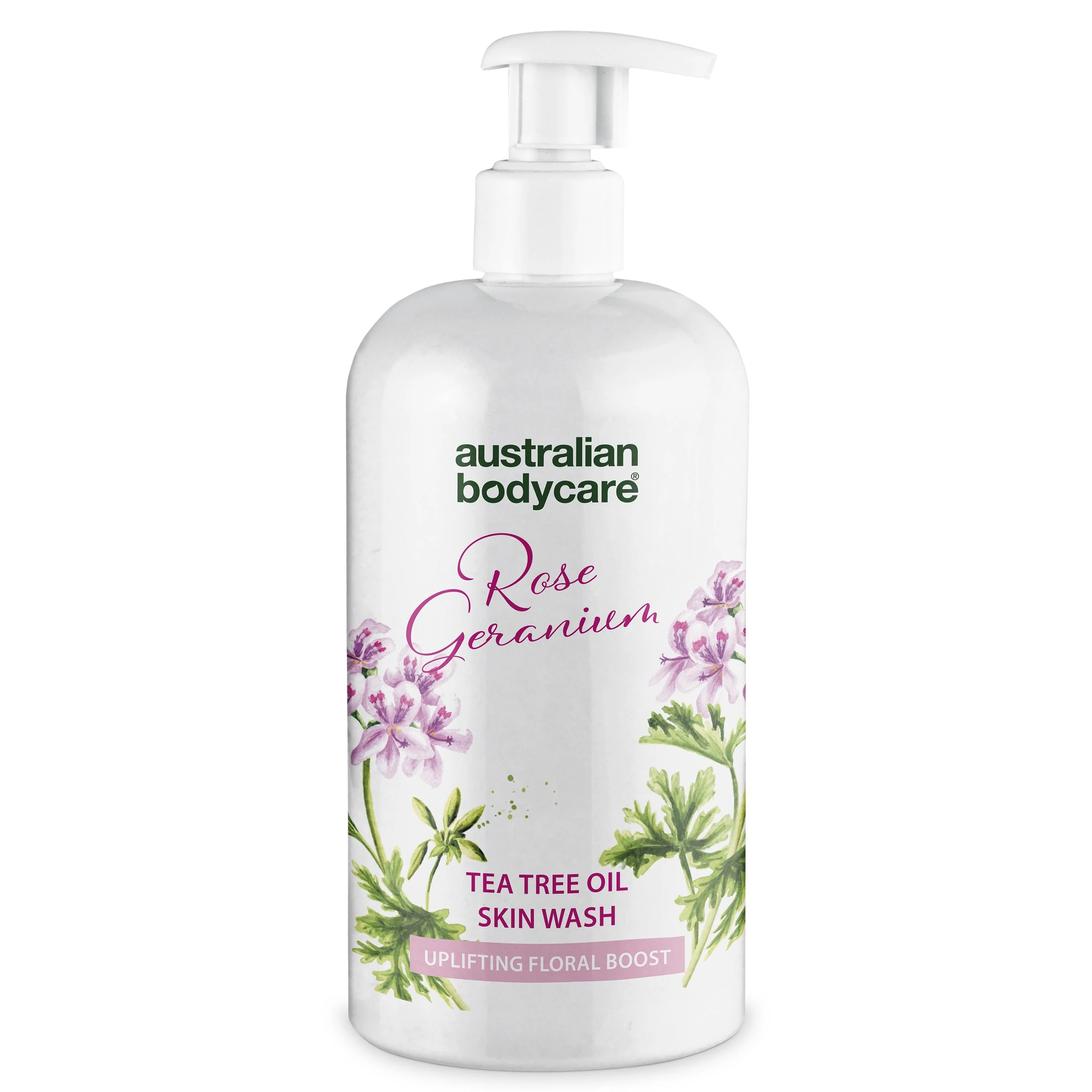 Professional Rose Skin Wash — Deep cleansing shower gel with Tea Tree Oil and Rose Geranium