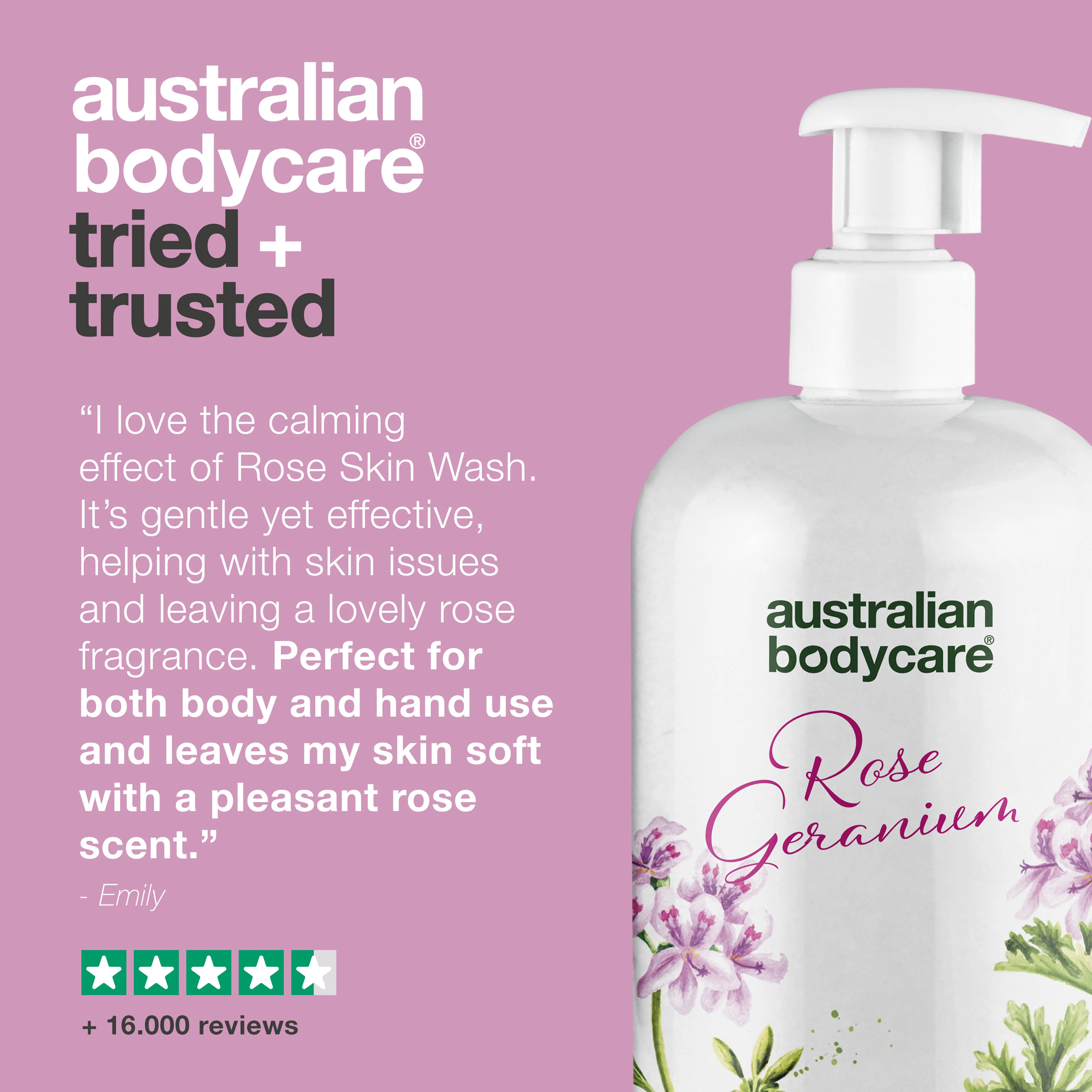 Professional Rose Skin Wash — Deep cleansing shower gel with Tea Tree Oil and Rose Geranium - Image 5
