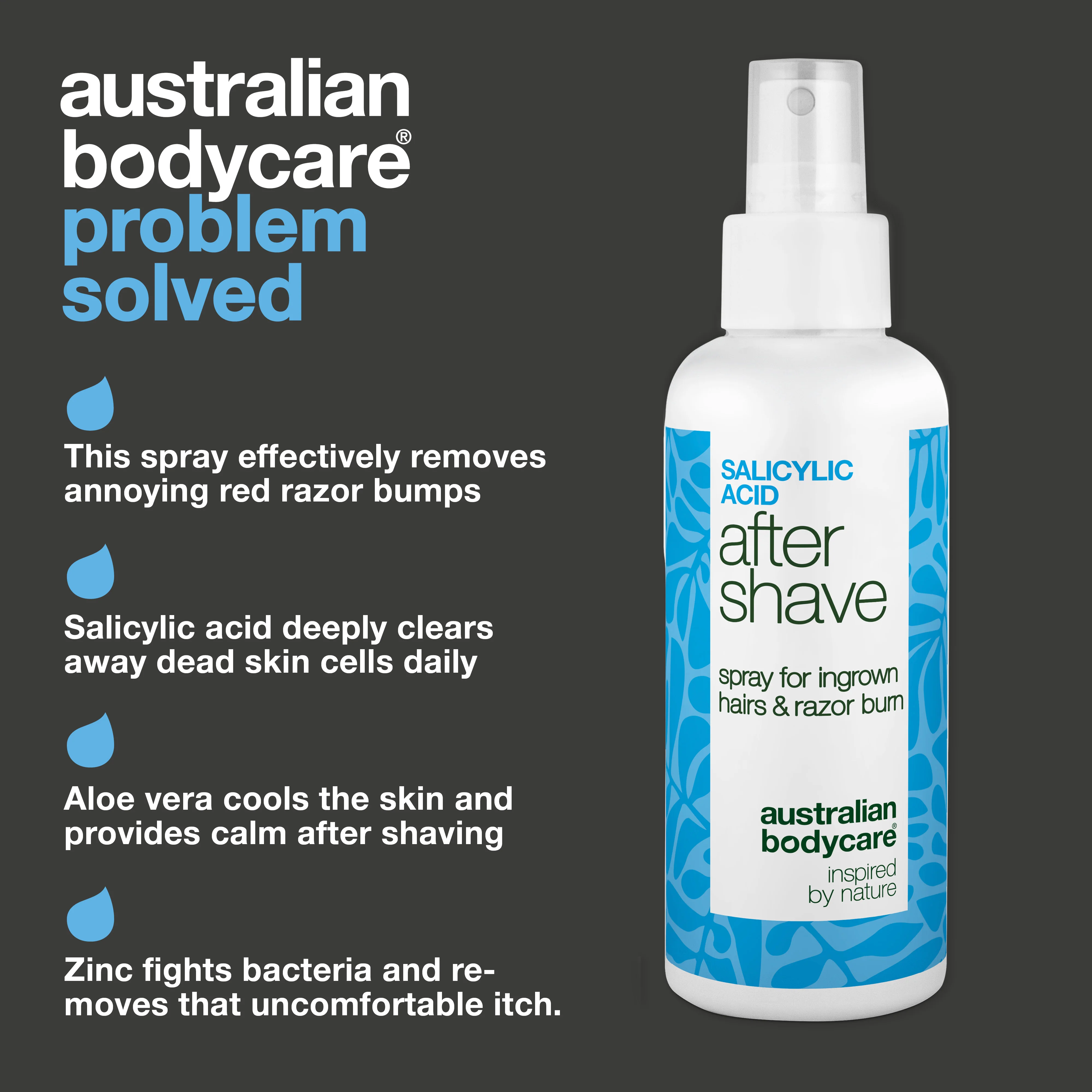 Salicylic Acid After Shave Spray for Razor Bumps — After Shave Spray for razor burns and ingrown hairs. Soothes itching with Salicylic Acid, Aloe Vera, and Panthenol for a smooth finish. - Image 3