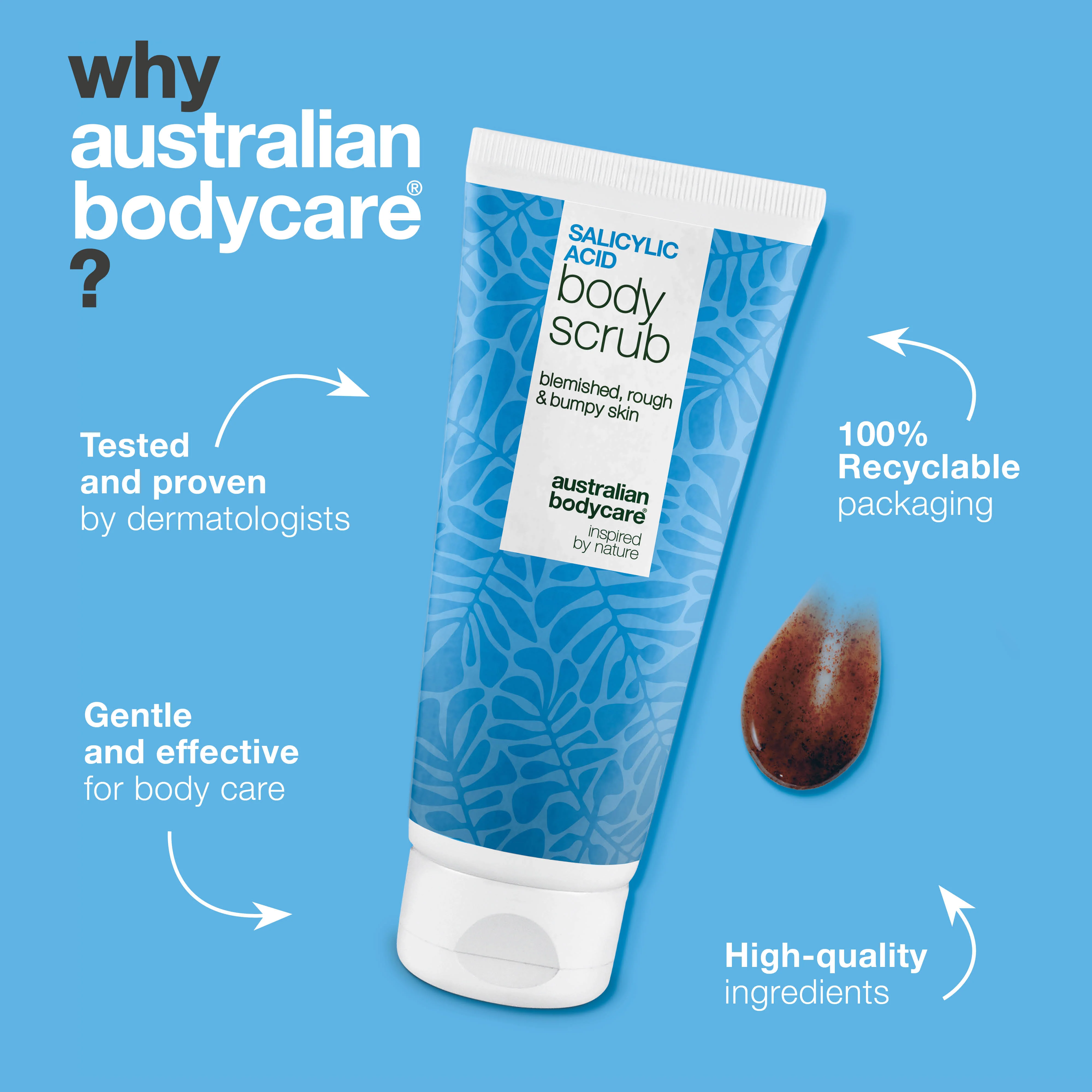 Body Scrub with Salicylic Acid for body breakouts and clogged pores — Body Scrub with Salicylic Acid removes dead skin and prevents bumps. With Salicylic Acid, Glycolic Acid, Glycerin, and Allantoin. - Image 4