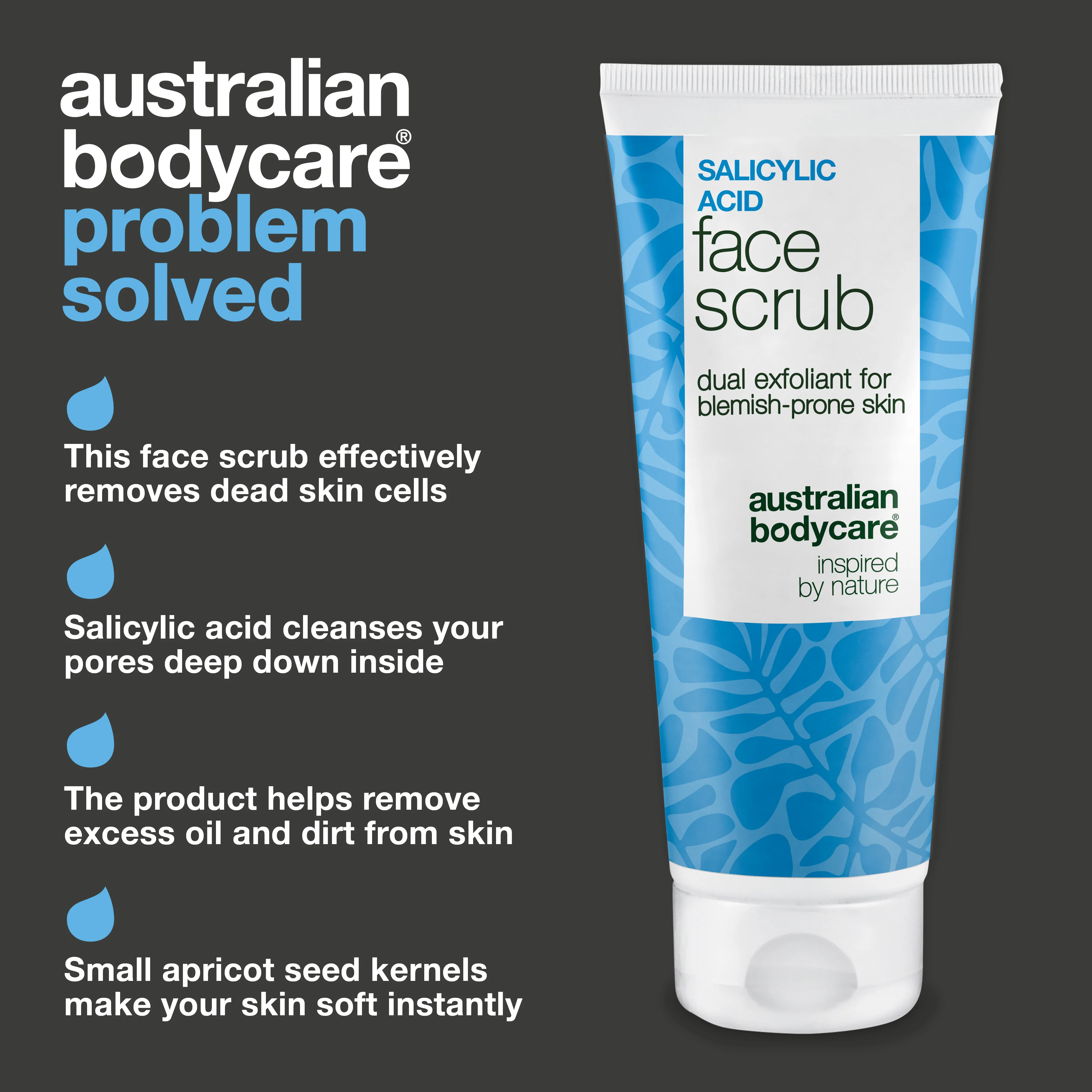 Salicylic Acid Face Scrub for spots and acne-prone skin — Salicylic Acid Face Scrub for spots and acne-prone skin. Cleanses pores deeply for a natural glow. With Salicylic Acid and Apricot Seeds. - Image 3