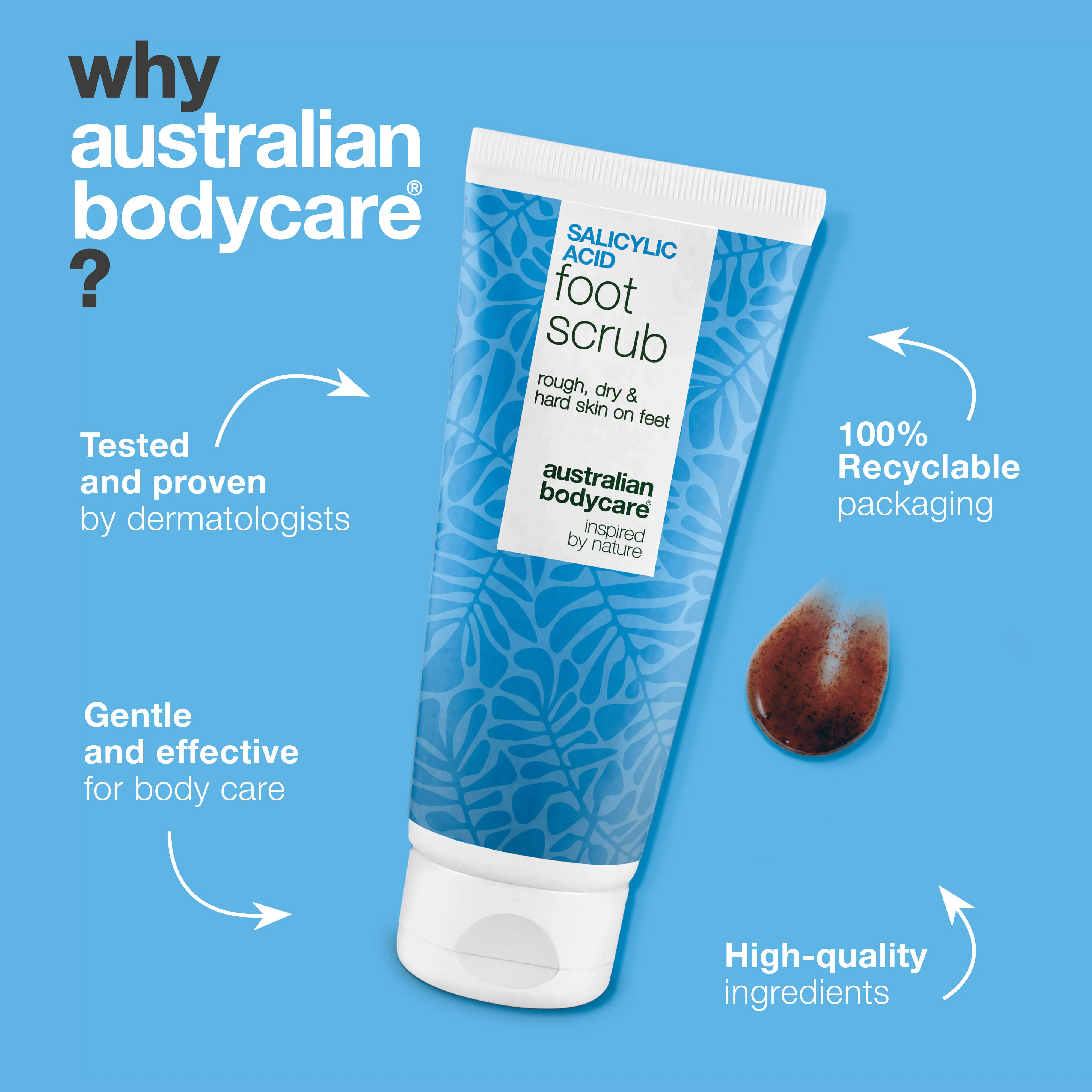 Salicylic Acid Foot Scrub – removes hard, dry and rough skin — Foot Scrub with Salicylic Acid treats rough, cracked heels. Deeply exfoliates and hydrates for soft, refreshed and smooth feet. - Image 4