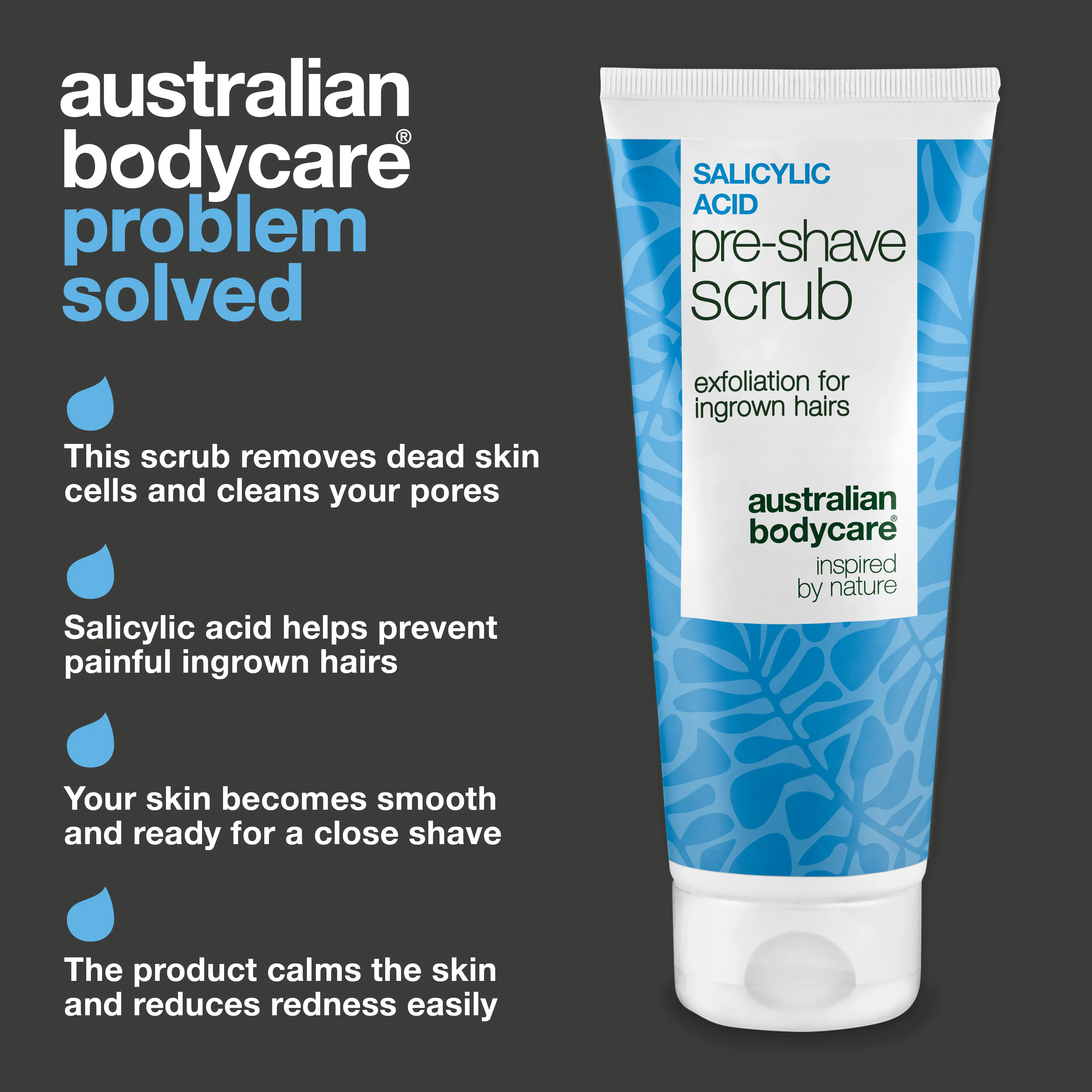 Salicylic Acid Pre-shave Scrub for Ingrown Hairs & Bumps — Salicylic Acid Pre-shave Scrub for ingrown hairs and razor bumps. Ensures a smooth shave without itching. With Salicylic Acid and AHA. - Image 3