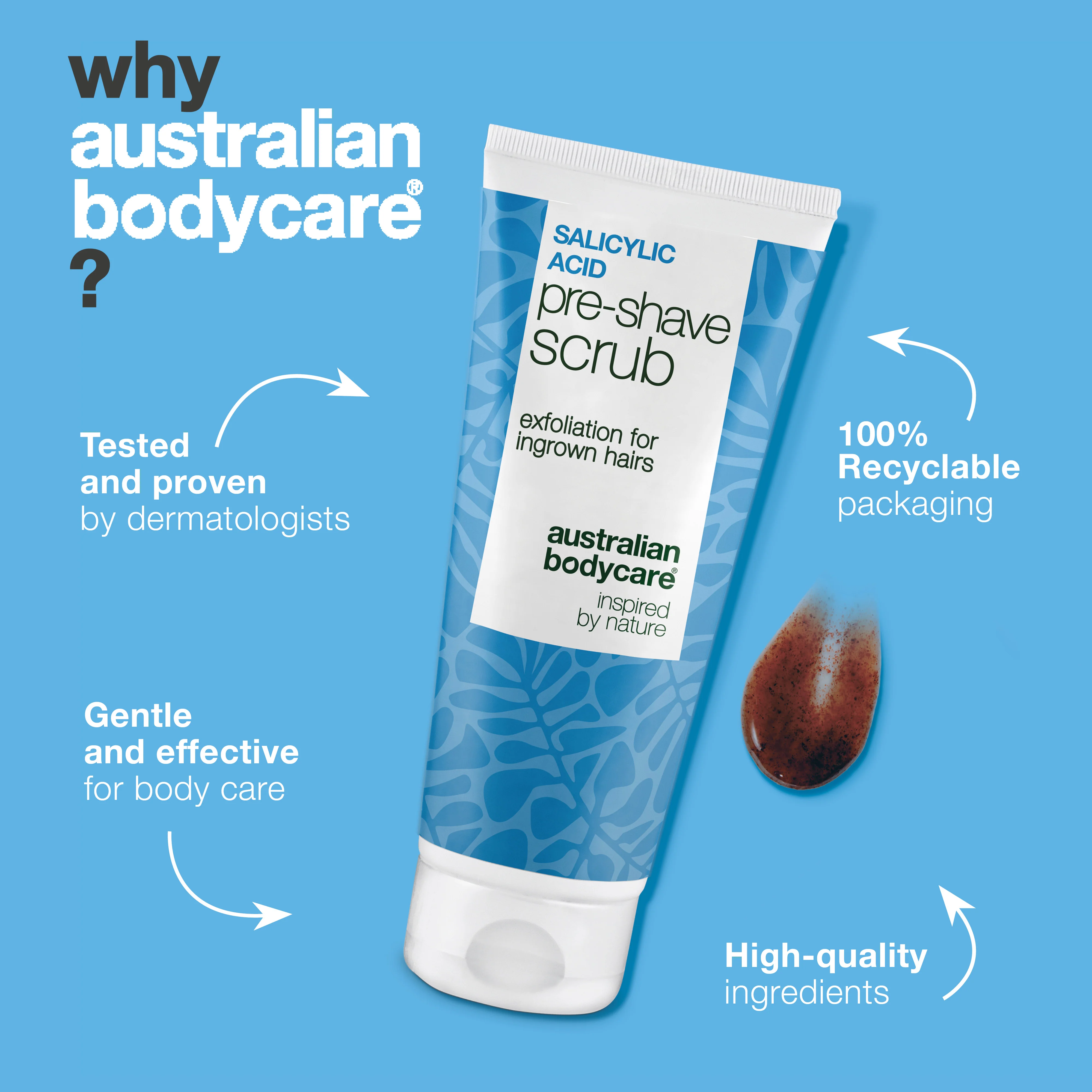 Salicylic Acid Pre-shave Scrub for Ingrown Hairs & Bumps — Salicylic Acid Pre-shave Scrub for ingrown hairs and razor bumps. Ensures a smooth shave without itching. With Salicylic Acid and AHA. - Image 4