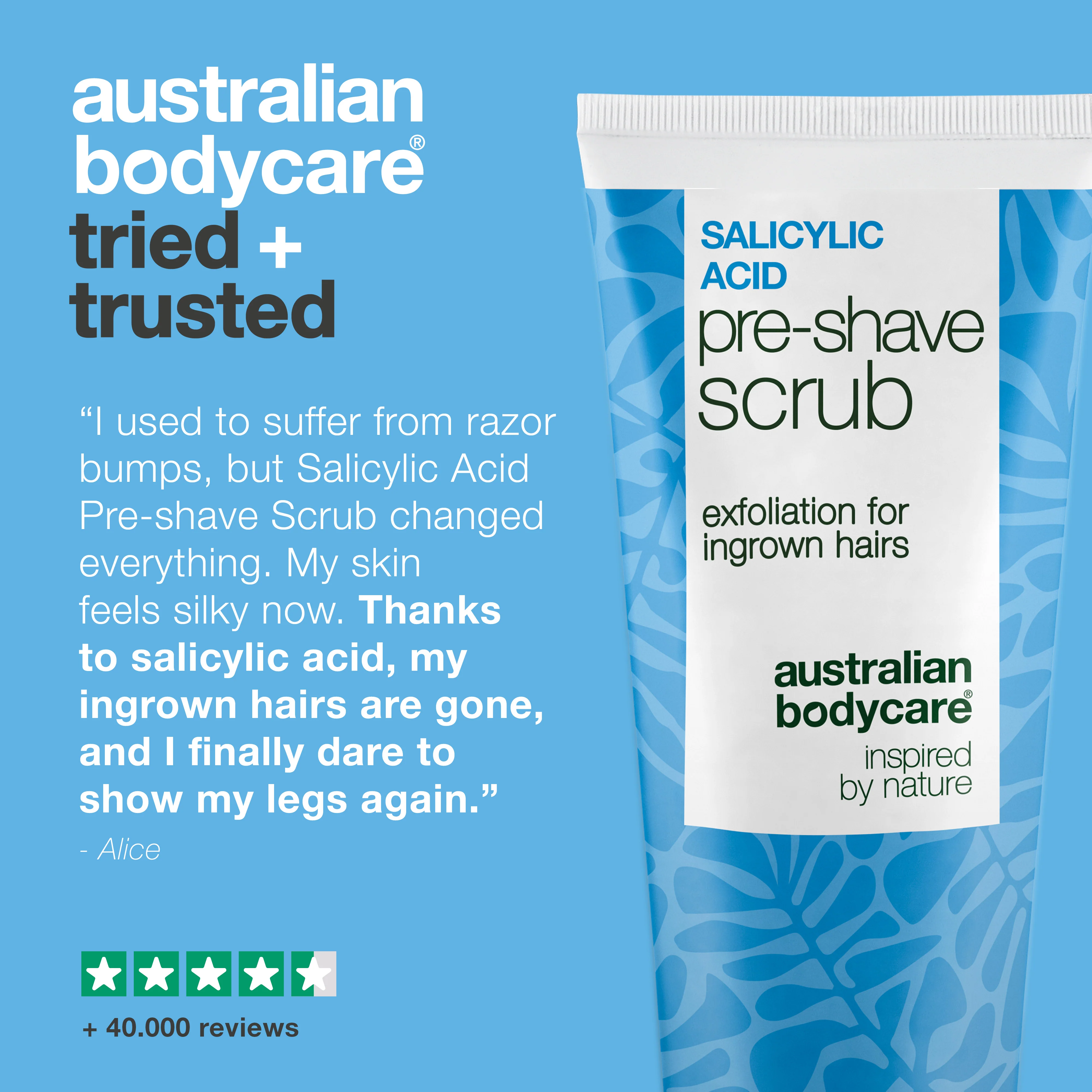 Salicylic Acid Pre-shave Scrub for Ingrown Hairs & Bumps — Salicylic Acid Pre-shave Scrub for ingrown hairs and razor bumps. Ensures a smooth shave without itching. With Salicylic Acid and AHA. - Image 5