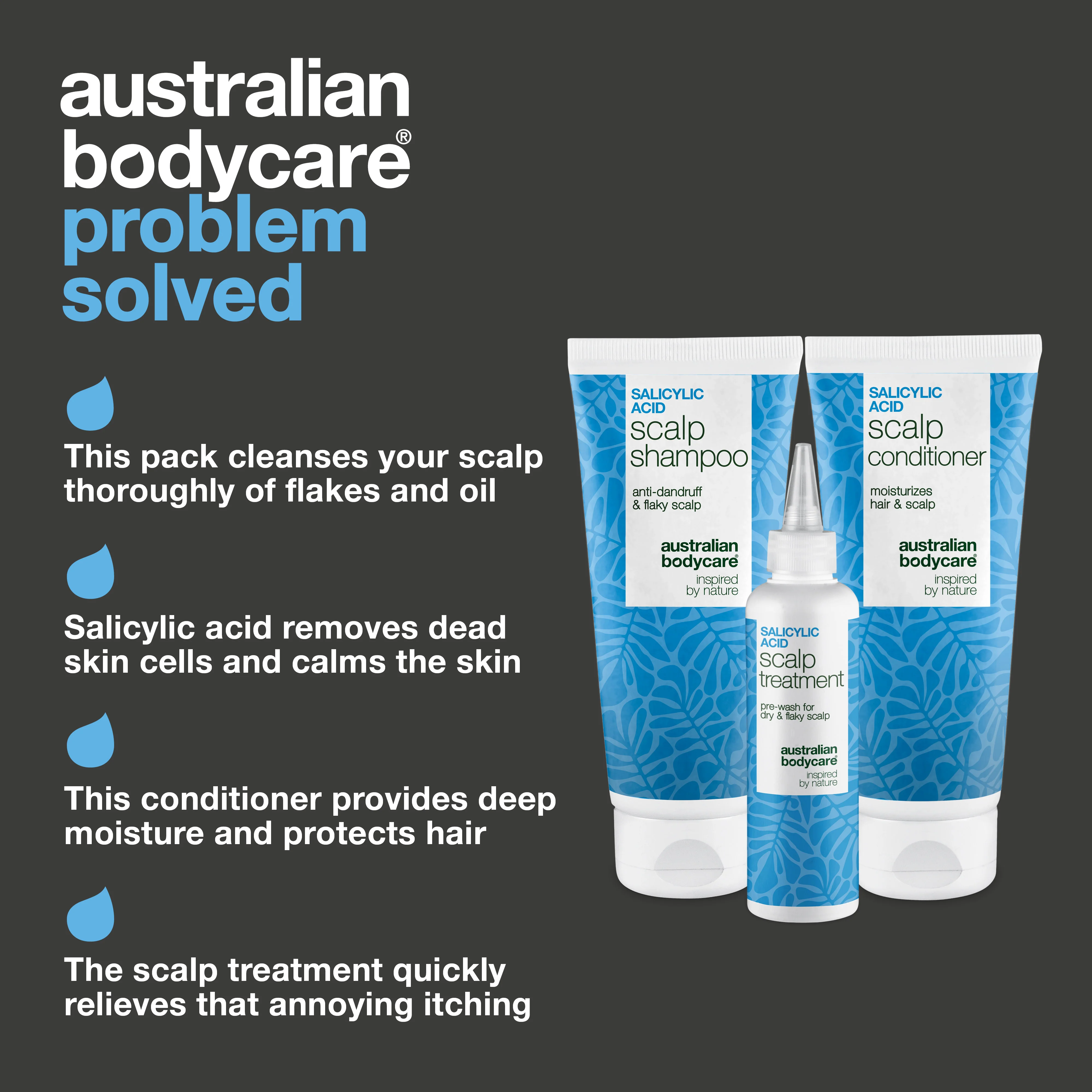 Salicylic Acid Set for Itchy & Dry Scalp — Shampoo, Conditioner & Scalp Treatment for Itchy Scalp. End dryness and flakes with Salicylic Acid and Tasmanian Pepper to restore scalp balance. - Image 3