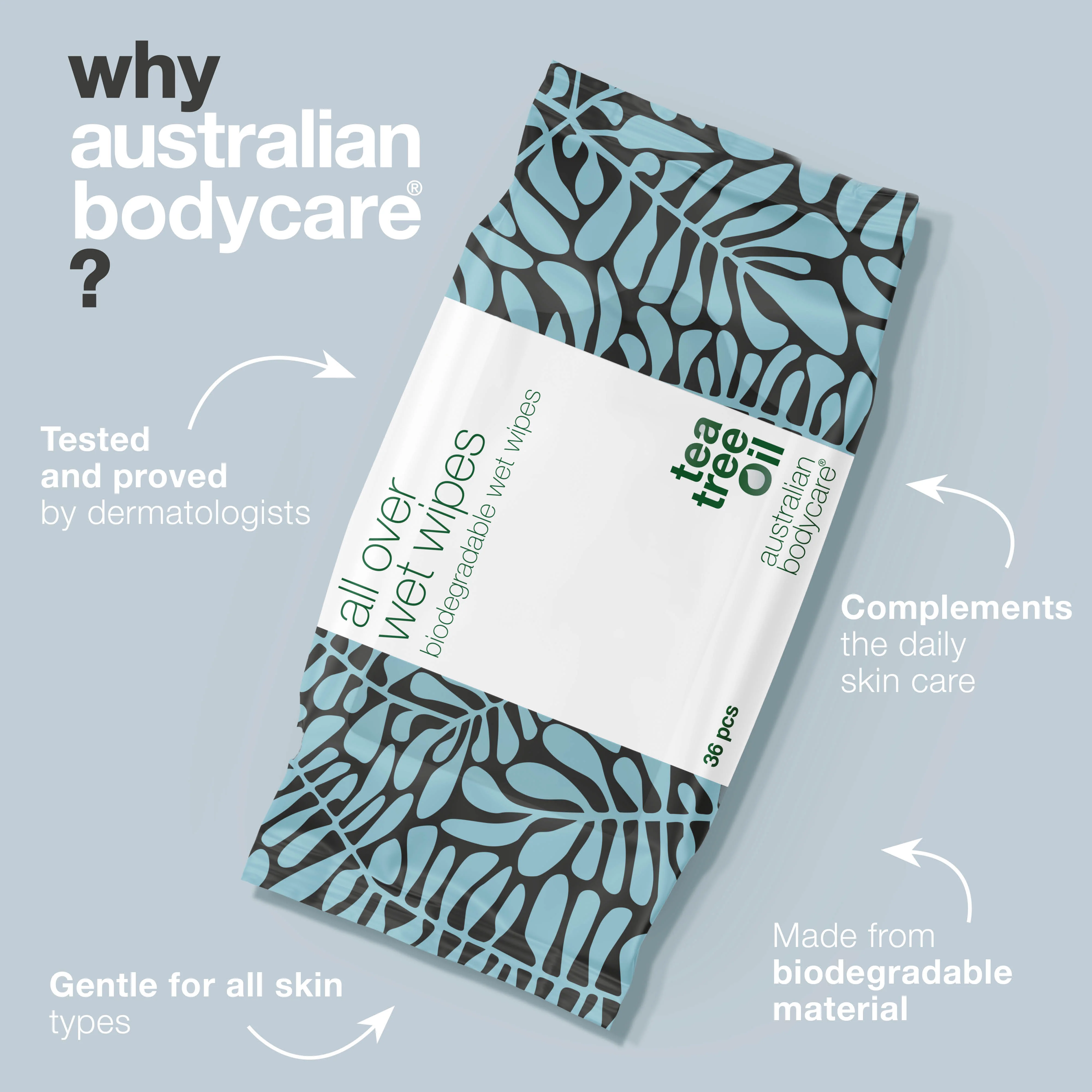 Tea Tree Oil Wet wipes for adults (x36) — An effective product to cleanse & refresh the skin - Image 4