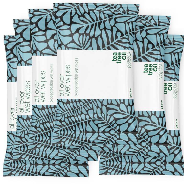 Wet wipes for adults with Tea Tree Oil 24 pcs — Efficiently cleanses the skin on the body - Image 8